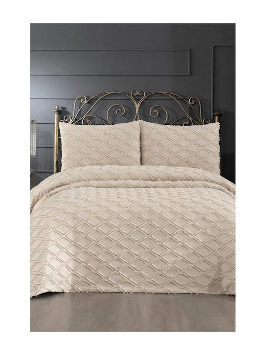 Σετ Κουβέρτας 3 Τεμαχίων Μπεζ 235x250cm