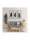 Set of Wooden Wall Signs - Plant Leaf Decor 3 Pieces 23x50cm