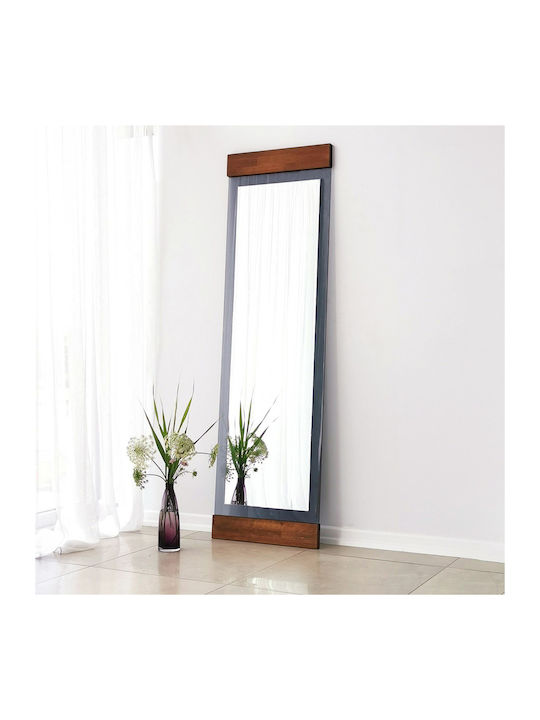 SteweHome Oglindă De Podea Cu Cadru Din Lemn Maro 140x40cm