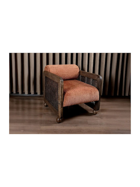 Poltrona Portocalie Scaun De Relaxare Bază Din Lemn Cireș Închis 61x80x60cm