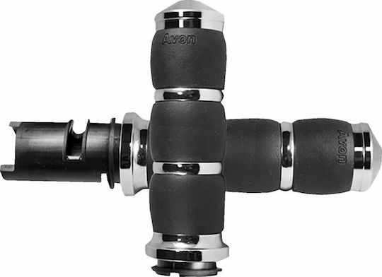 Avon Grips Handlebar Grip 25.4mm Length 11.7cm Velvet Air 3-ring No Waffle Smooth Throttle-by-wire Soft Air-93-f24 Silver Chrome