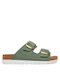 Women's Flat Sandals in Green Color