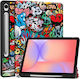 Case Samsung Galaxy Tab S10 Fe Plus 13.1" S Pen Holder Eco Leather Smart Cover – Graffiti