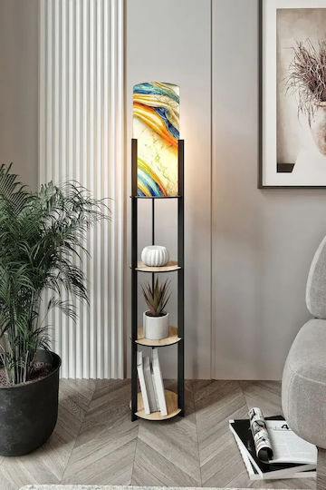 Lampadar De Podea Cu Rafturi Rotunde 25x135cm