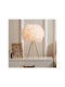 Modern Table Lamp Feather Metal Base White 40cm