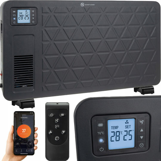 Convectoare pardoseală 2300W cu Termostat Electronic și WiFi 70x12cm Negru