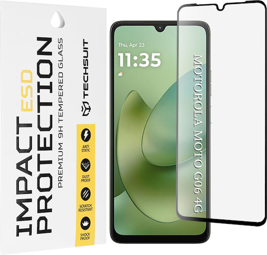 Techsuit Umschlag Rückseite Gehärtetes Glas Schwarz (Motorola Moto G06, Motorola Moto G06 Power)