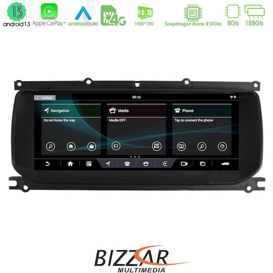 Bizzar Car Audio System for Land Rover Range Rover Evoque 2016-2018 (Bluetooth/USB/AUX/WiFi/GPS/Apple-Carplay/Android-Auto) with Touch Screen 12.3"