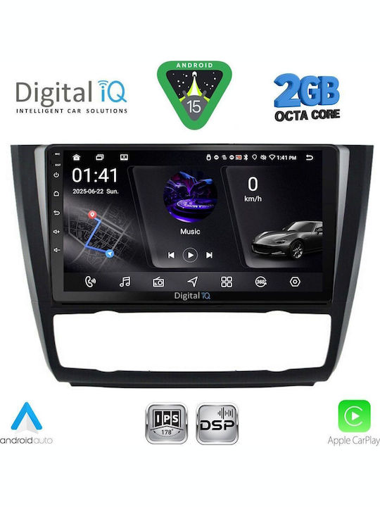 Digital IQ Car Audio System for BMW Series 1 2004-2013 with Clima (Bluetooth/USB/WiFi/GPS/Apple-Carplay/Android-Auto) with Touch Screen 9"