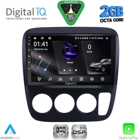 Digital IQ Car Audio System for Honda CR-V 1996-2006 with A/C (Bluetooth/USB/WiFi/GPS/Apple-Carplay/Android-Auto) with Touch Screen 9"