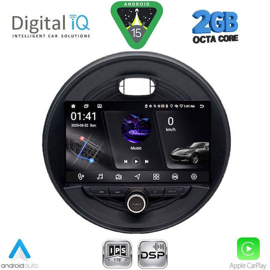 Digital IQ Car Audio System for Mini Cooper / Clubman / Roadster / Countryman 2014-2019 (Bluetooth/USB/WiFi/GPS/Apple-Carplay/Android-Auto) with Touch Screen 9"