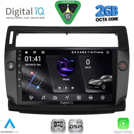 Digital IQ Ηχοσύστημα Αυτοκινήτου για Citroen C4 2004-2011 (Bluetooth/USB/WiFi/GPS/Apple-Carplay/Android-Auto) με Οθόνη Αφής 9"