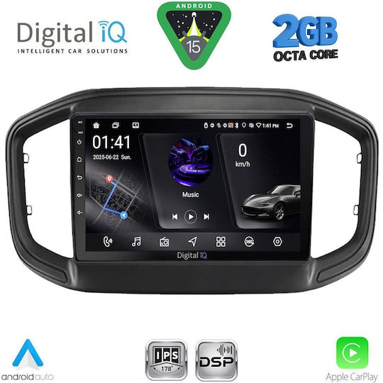 Digital IQ Car Audio System for Fiat Strada 2020 (Bluetooth/USB/WiFi/GPS/Apple-Carplay/Android-Auto) with Touch Screen 9"