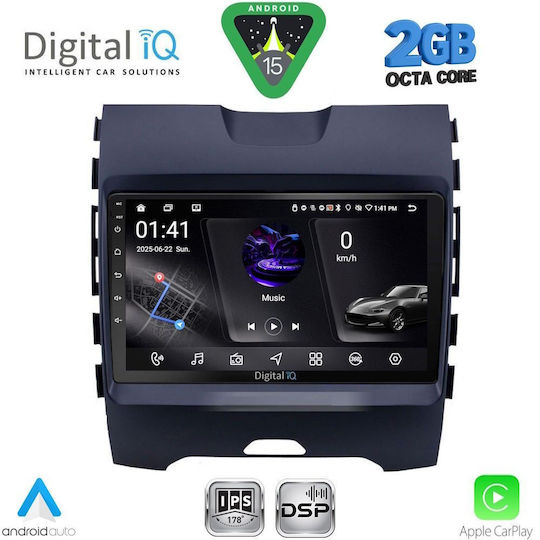 Digital IQ Car Audio System for Ford Edge 2015-2023 (Bluetooth/USB/WiFi/GPS/Apple-Carplay/Android-Auto) with Touch Screen 9"
