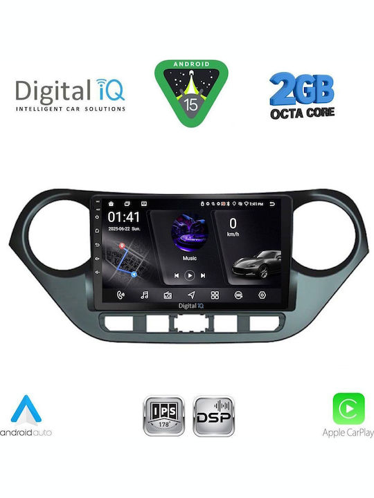 Digital IQ Car Audio System for Hyundai i10 2014-2020 (Bluetooth/USB/WiFi/GPS/Apple-Carplay/Android-Auto) with Touch Screen 9"