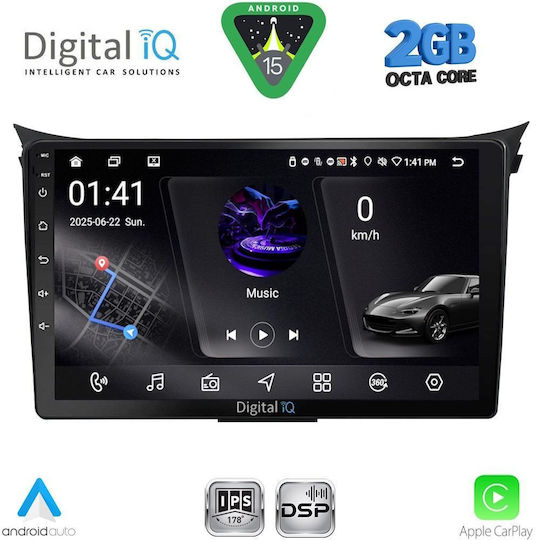 Digital IQ Ηχοσύστημα Αυτοκινήτου για Hyundai i30 2012-2017 (Bluetooth/USB/WiFi/GPS/Apple-Carplay/Android-Auto) με Οθόνη Αφής 9"