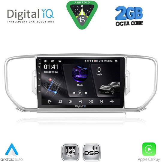 Digital IQ Car Audio System for Kia Sportage 2015-2018 (Bluetooth/USB/WiFi/GPS/Apple-Carplay/Android-Auto) with Touch Screen 9"