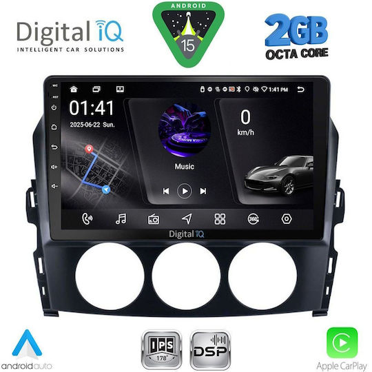 Digital IQ Ηχοσύστημα Αυτοκινήτου για Mazda MX-5 2005-2015 (Bluetooth/USB/WiFi/GPS/Apple-Carplay/Android-Auto) με Οθόνη Αφής 9"