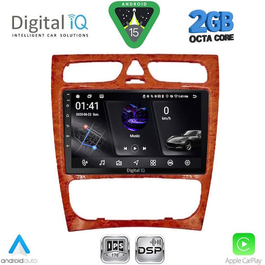 Digital IQ Ηχοσύστημα Αυτοκινήτου για Mercedes-Benz C Class 1999-2004 (Bluetooth/USB/WiFi/GPS/Apple-Carplay/Android-Auto) με Οθόνη Αφής 9"