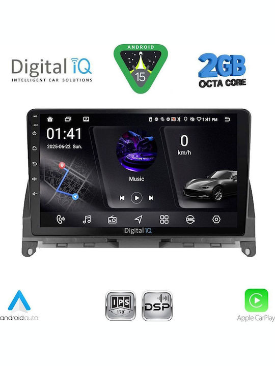 Digital IQ Car Audio System for Mercedes-Benz C Class 2007-2011 (Bluetooth/USB/WiFi/GPS/Apple-Carplay/Android-Auto) with Touch Screen 9"