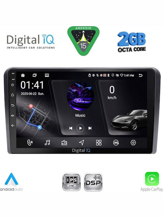 Digital IQ Car Audio System for Mitsubishi L200 2020-2023 (Bluetooth/USB/WiFi/GPS/Apple-Carplay/Android-Auto) with Touch Screen 9"