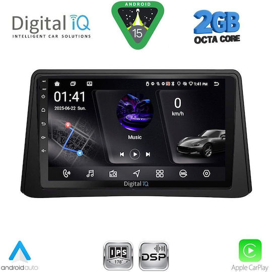 Digital IQ Car Audio System for Opel Mokka 2012-2015 (Bluetooth/USB/WiFi/GPS/Apple-Carplay/Android-Auto) with Touch Screen 9"