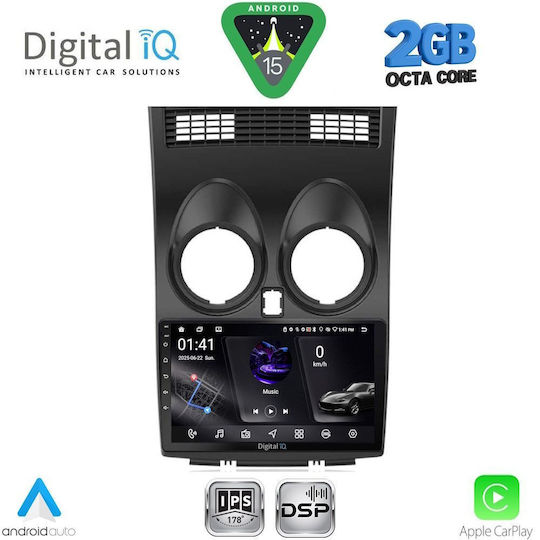 Digital IQ Car Audio System for Nissan Qashqai 2007-2014 (Bluetooth/USB/WiFi/GPS/Apple-Carplay/Android-Auto) with Touch Screen 9"