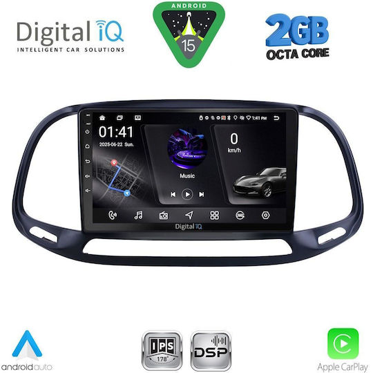 Digital IQ Car Audio System for Opel Combo Fiat Doblo 2015-2018 (Bluetooth/USB/WiFi/GPS/Apple-Carplay/Android-Auto) with Touch Screen 9"
