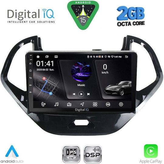 Digital IQ Car Audio System for Ford Ka 2017 (Bluetooth/USB/WiFi/GPS/Apple-Carplay/Android-Auto) with Touch Screen 9"