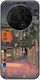 Ukiyo-e Tokyo Rain Street Tcl 605 Black TPU Black Silicone