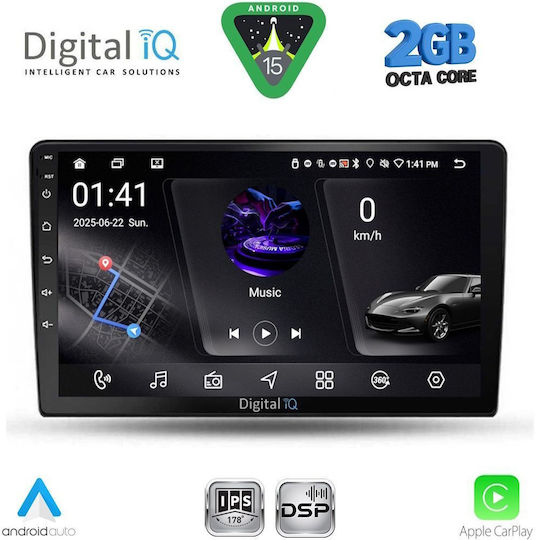 Digital IQ Car Audio System for Toyota Auris 2007-2012 (Bluetooth/USB/WiFi/GPS/Apple-Carplay/Android-Auto) with Touch Screen 9"