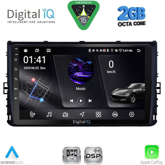 Digital IQ Ηχοσύστημα Αυτοκινήτου για Volkswagen Polo / T-Roc / T-Cross 2017 (Bluetooth/USB/WiFi/GPS/Apple-Carplay/Android-Auto) με Οθόνη Αφής 9"