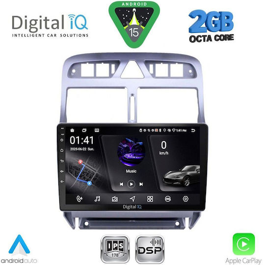 Digital IQ Ηχοσύστημα Αυτοκινήτου για Peugeot 307 2001-2008 (Bluetooth/USB/WiFi/GPS/Apple-Carplay/Android-Auto) με Οθόνη Αφής 9"