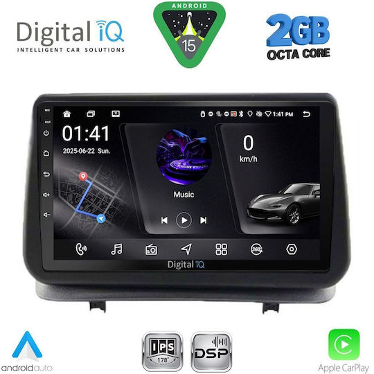 Digital IQ Car Audio System for Renault Clio 2005-2011 (Bluetooth/USB/WiFi/GPS/Apple-Carplay/Android-Auto) with Touch Screen 9"