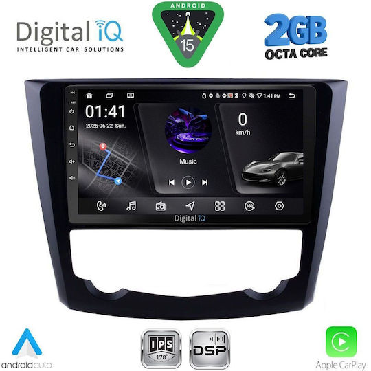 Digital IQ Car Audio System for Renault Kadjar 2015-2022 (Bluetooth/USB/WiFi/GPS/Apple-Carplay/Android-Auto) with Touch Screen 9"