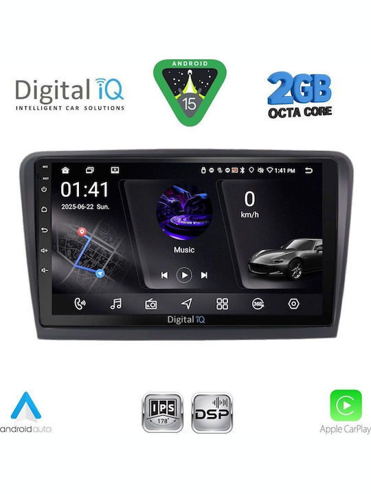 Digital IQ Car Audio System for Skoda Rapid 2012-2023 (Bluetooth/USB/WiFi/GPS/Apple-Carplay/Android-Auto) with Touch Screen 9"
