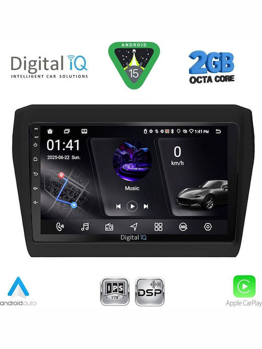 Digital IQ Auto-Audiosystem für Suzuki Swift 2017 (Bluetooth/USB/AUX/WiFi/GPS/Apple-Carplay/Android-Auto) mit Touchscreen 9"