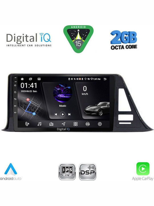 Digital IQ Car Audio System for Toyota C-HR 2017-2023 (Bluetooth/USB/AUX/WiFi/GPS/Apple-Carplay/Android-Auto) with Touch Screen 9"