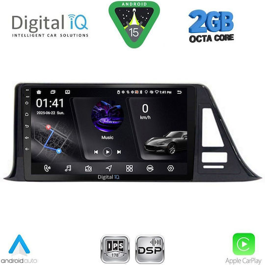 Digital IQ Car Audio System for Toyota C-HR 2017-2023 (Bluetooth/USB/AUX/WiFi/GPS/Apple-Carplay/Android-Auto) with Touch Screen 9"