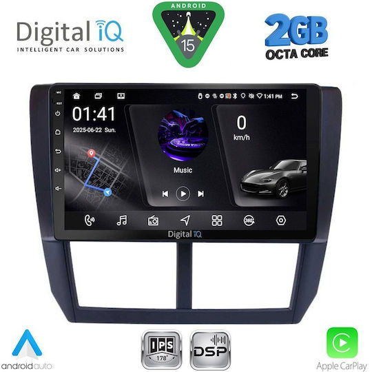 Digital IQ Ηχοσύστημα Αυτοκινήτου για Subaru Forester / Impreza 2008-2013 (Bluetooth/USB/AUX/WiFi/GPS/Apple-Carplay/Android-Auto) με Οθόνη Αφής 9"
