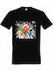 Kids' T-shirt Black Bluey Family Walking Christmas
