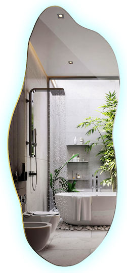 Tulup Asymmetrischer Wandspiegel mit LED-Beleuchtung 100x45cm Tulup Asymmetrischer Wandspiegel mit LED-Beleuchtung 100x45cm
