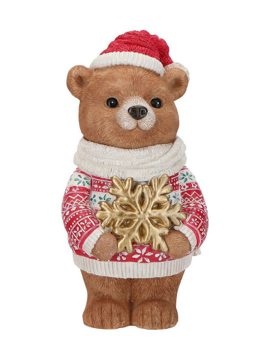 Ursuleț Pulover Stea Figurine De Crăciun Rășină 10,5x9x19 Cm