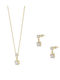 Loisir Set with Necklace & Earrings from White Gold with Stones