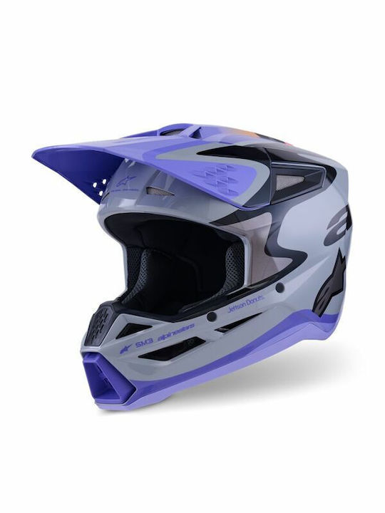 Alpinestars SM3 Jettson Grey Gloss Child Motorcycle Helmet Motocross DOT ECE 22.06 1430g