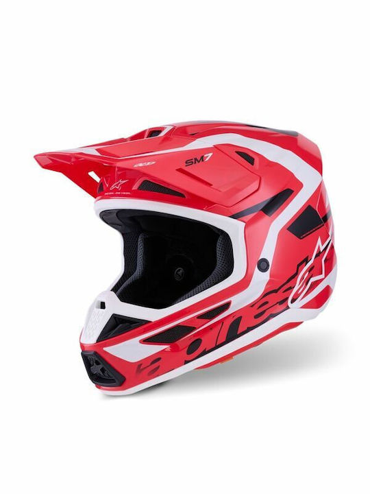 Alpinestars S-M7 Deed Red Gloss Κράνος Μηχανής ...