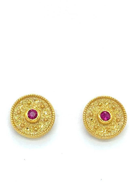 Drandakis Earrings made of Silver Gold Plated with Stones