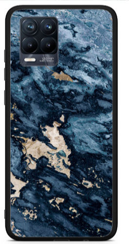 Realme 8 I Marble Blue Gold Black Glossy Θήκη