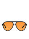 Meller Kena Unisex Sunglasses with Black Horn-Rimmed Frame and Orange Lens KN-TUTORANGE
