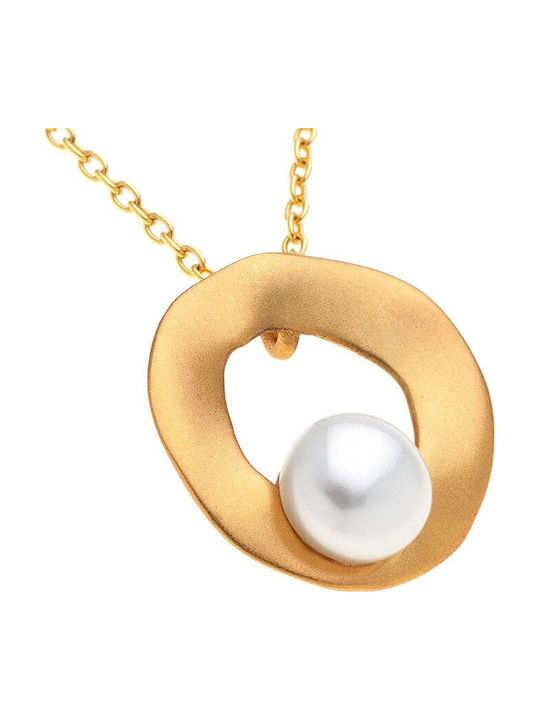 Arteon Necklace from Gold Plated Silver with Pearls